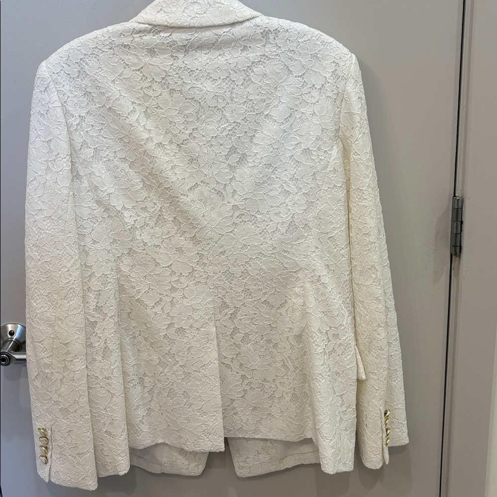Milly Cream Lace Single-Button Blazer - Picture 4 of 4